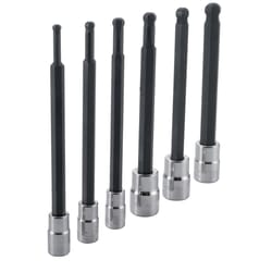 Craftsman 1/4 and 3/8 in. drive Metric 6 Point Long Ball Hex Bit Socket Set 6 pc