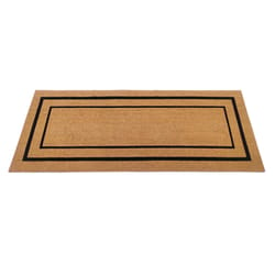 First Concept 24 in. W X 60 in. L Black/Natural Coir/Vinyl Door Mat