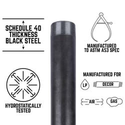 STZ Industries 1-1/2 in. MIP each X 1-1/2 in. D MIP Black Steel 2-1/2 in. L Nipple