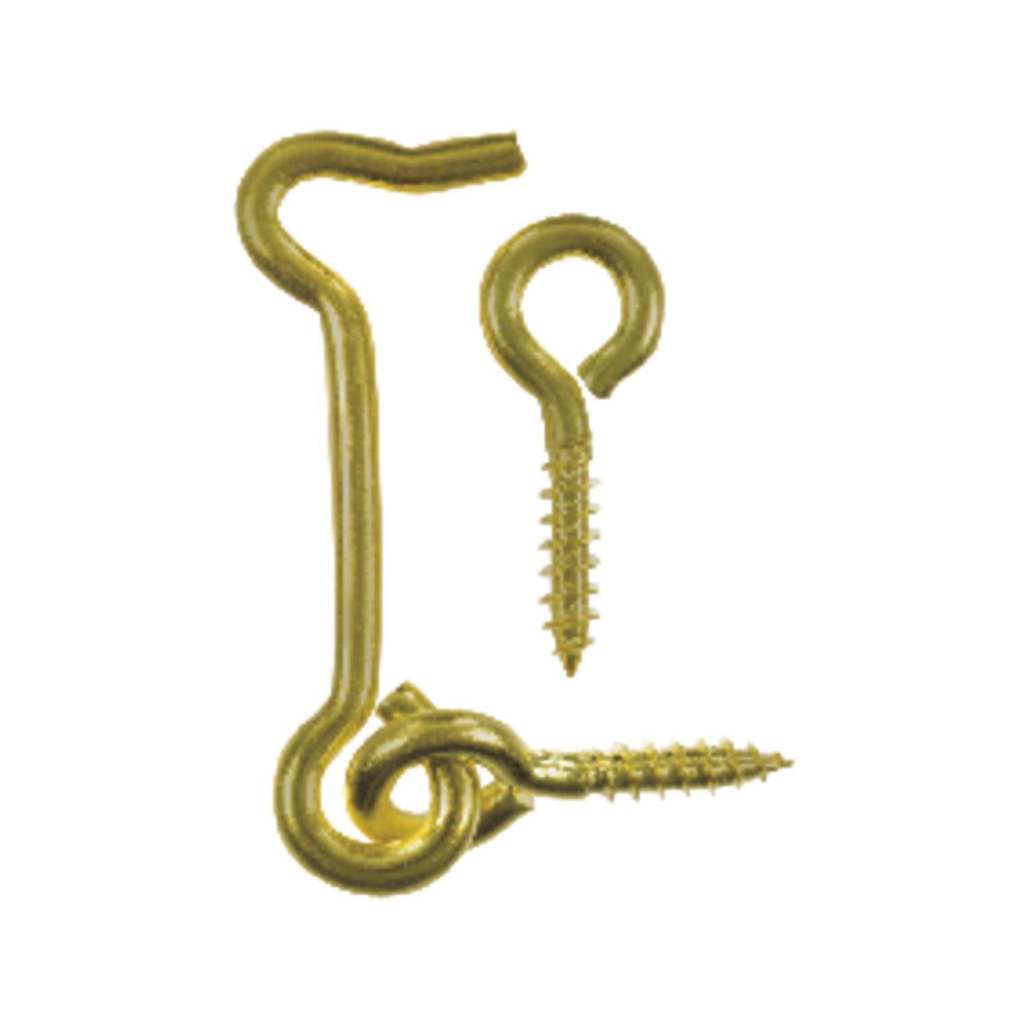 Ace Small Polished Brass Green Brass 2 in. L Hook and Eye 1 pk Ace
