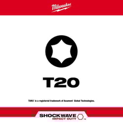 Milwaukee Shockwave Torx T20 X 1 in. L Impact Insert Bit Set Steel 15 pc
