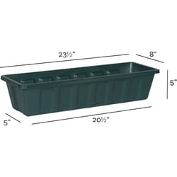 Novelty Poly Pro 5 in. H X 24 in. W X 8 in. D PP Plastic Poly Pro Flower Box Green