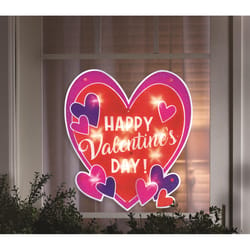 Impact Innovations Happy Valentine's Day Lighted Window Heart Glass/Plastic 1 pk