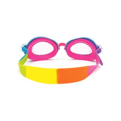 Juice Box Multicolored Polycarbonate/Silicone Rainbow Goggles
