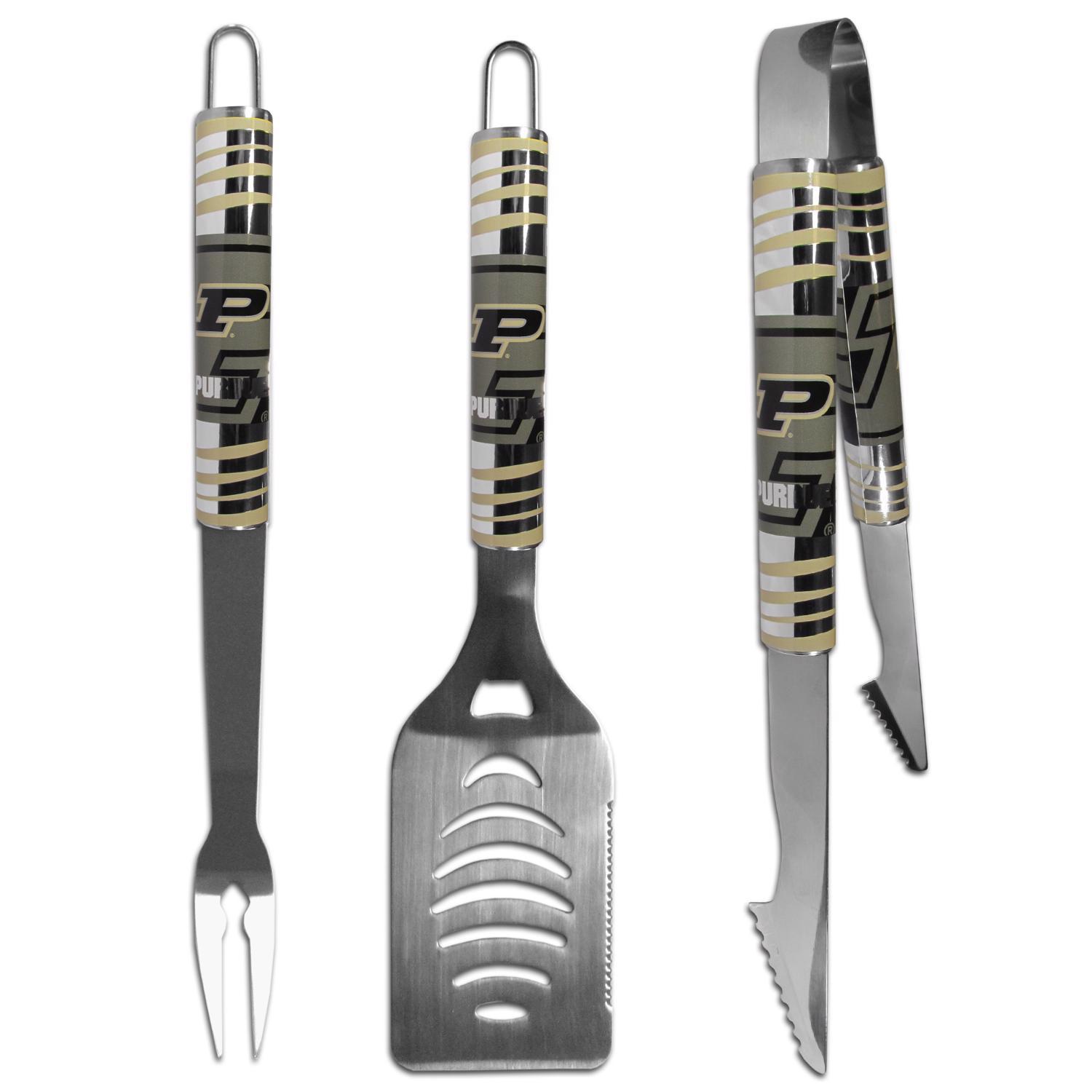 Siskiyou Sports NCAA Georgia Bulldogs 3-Piece BBQ Grill Set – Matte Black, 440 Stainless Steel, 17 Inches