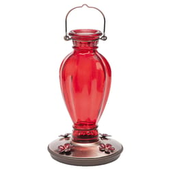 Perky-Pet Hummingbird 18 oz Glass Daisy Vase Vintage Nectar Feeder 4 ports