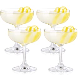 True 7 oz Clear Glass Champagne Coupe Set