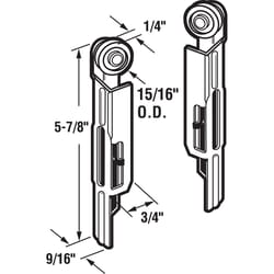 Prime-Line 15/16 in. D X 0.75 in. L Mill Nylon/Steel Roller Assembly 1 pk