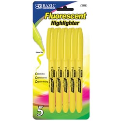 Bazic Products Neon Color Yellow Chisel Tip Highlighter 5 pk