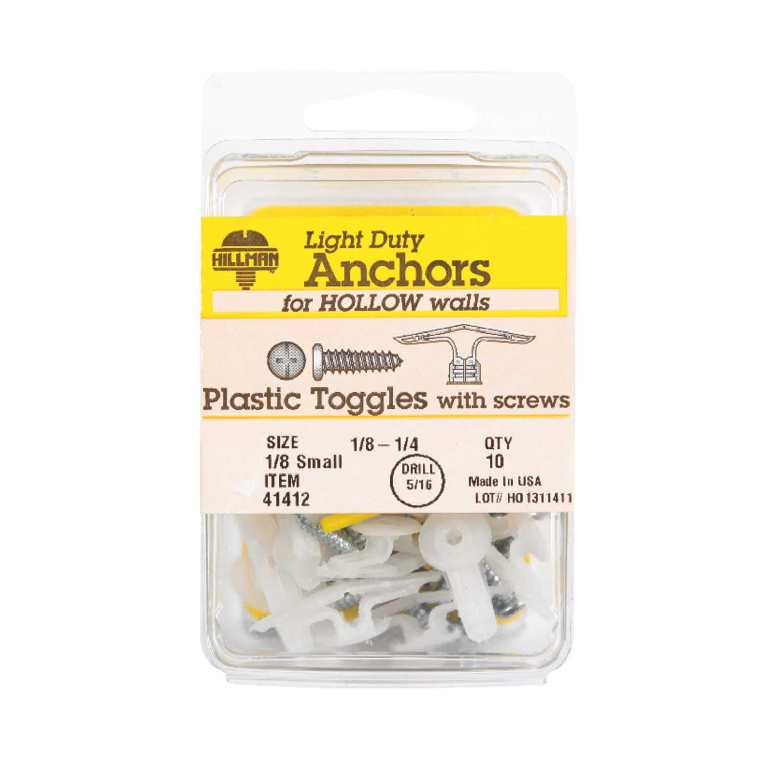 Hillman 1/8 in. Dia. x 1/8 Small in. L Plastic Pan Head PopToggle