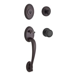 Baldwin Columbus Round Knob Venetian Bronze Entry Handleset 2 in.