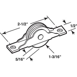 Prime-Line 1-1/4 in. Dia. x 5/16 in. L Mill Steel Roller Assembly 2 pk