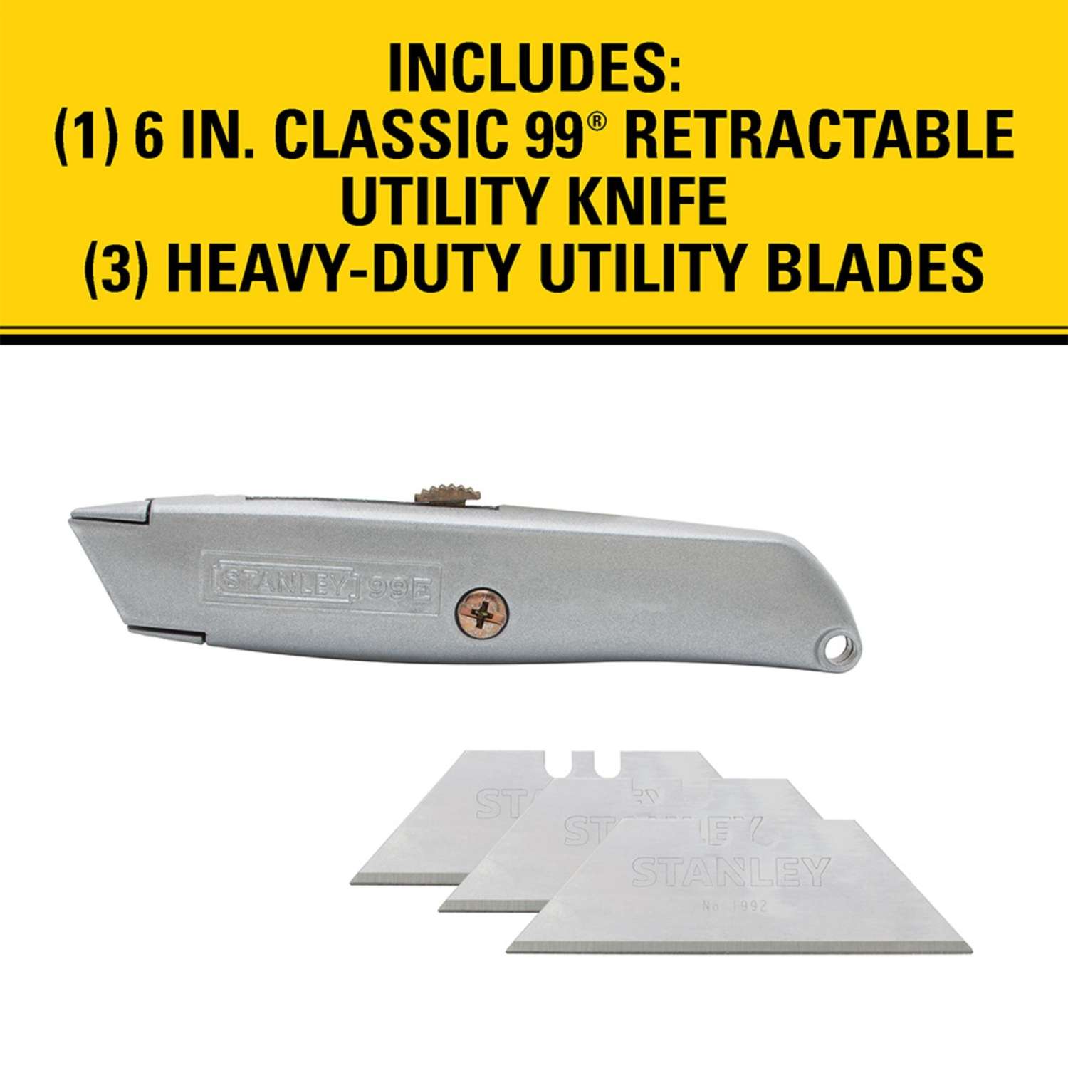 STANLEY® 99E Retractable Blade Utility Knife with 5 Blades