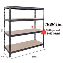 Ar Shelving Garage Series 71 in. H X 59.4 in. W X 18 in. D Metal Shelving Unit