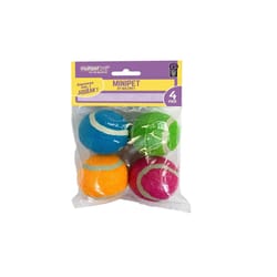 Multipet Assorted Plush Squeaky Tennis Ball 2 in. 4 pk