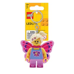 LEGO Plastic Pink Butterfly Girl Keychain w/LED Light