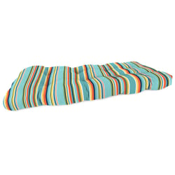 Jordan Manufacturing Multicolored Stripe Polyester Wicker Settee Cushion 4 in. H X 19 in. W X 46 in.
