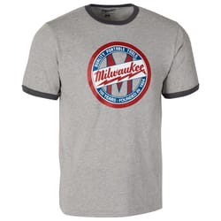 Milwaukee L Short Sleeve Unisex Round Neck Gray Work Shirt