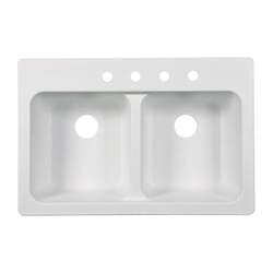 Franke Kindred Tectonite Dual Mount 33 in. W X 22 in. L Two Bowls Kitchen Sink