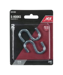 Ace Small Zinc-Plated Silver Steel 0.75 in. L S-Hook 15 lb 8 pk