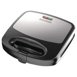 Black & Decker Morning Meal Station Black/Silver Stainless Steel Nonstick Surface Waffle Maker and G