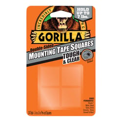 Gorilla Double Sided 1 in. W X 1 in. L Mounting Squares Clear
