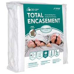JT Eaton Lock-Up Twin XL White Stretch-Knit Polyester Box Spring Encasement Cover