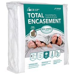 JT Eaton Lock-Up Twin XL White Stretch-Knit Polyester Box Spring Encasement Cover