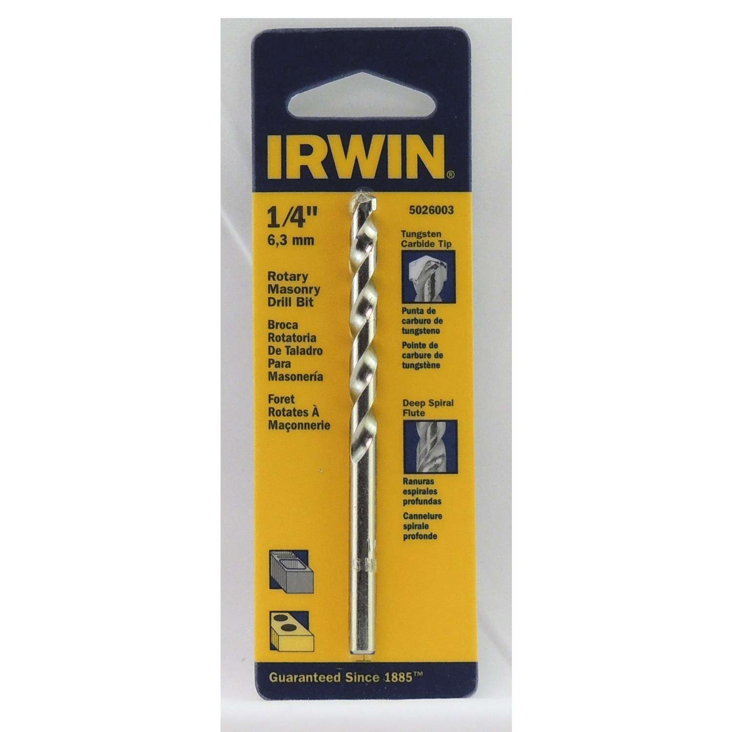 Irwin 1/4 in. x 4 in. L Tungsten Carbide Tipped Rotary Drill Bit 1 pc