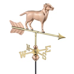 Good Directions Polished Brass/Copper 27 in. Labrador Retriever Weathervane For Garden Pole