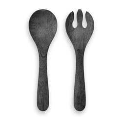 TarHong Melamine Faux Real Blackened Wood Salad Server 2 pc