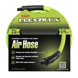 Flexzilla 25 ft. L X 1/4 in. D Hybrid Polymer Air Hose 300 psi Zilla Green