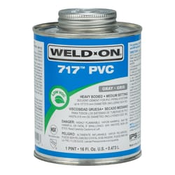 Weld-On 717 Gray Solvent Cement For PVC 16 oz