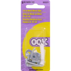 HILLMAN OOK Zinc Silver Mirror Holder Clip 20 lb 4 pk