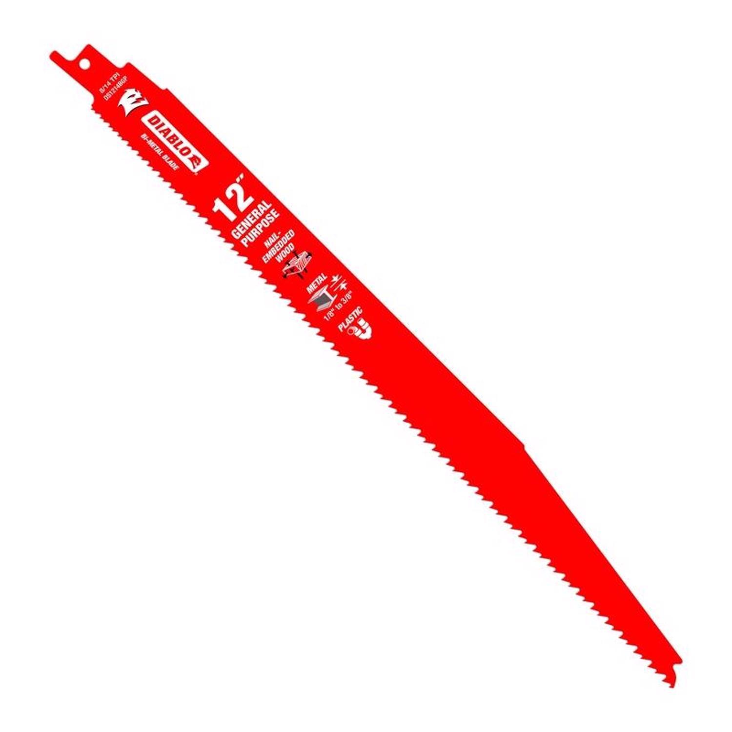 Diablo 12 in. Bi-Metal Reciprocating Saw Blade 8/14 TPI 15 pk Sansujyuku sansujyuku.com