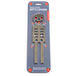 Kikkerland Design Chrome Silver Die-Cast Zinc Alloy Manual Skeleton Bottle Opener