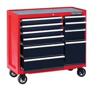 Craftsman  41 in. 10 drawer Metal  Rolling Tool Cabinet  39-1/2 in. H x 18 in. D Red/Black 