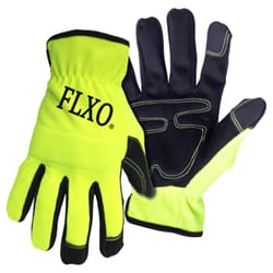 Boss FLXO Men's Outdoor Open Cuff Mechanic's Glove High-Vis Green L 1 pair