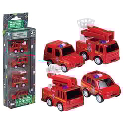 Playmaker Toys Die-Cast Car Pack Fire Trucks Die Cast Red 4 pc