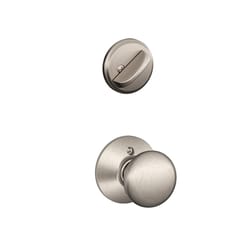 Schlage F Series Plymouth Satin Nickel Handleset 1-3/4 in.