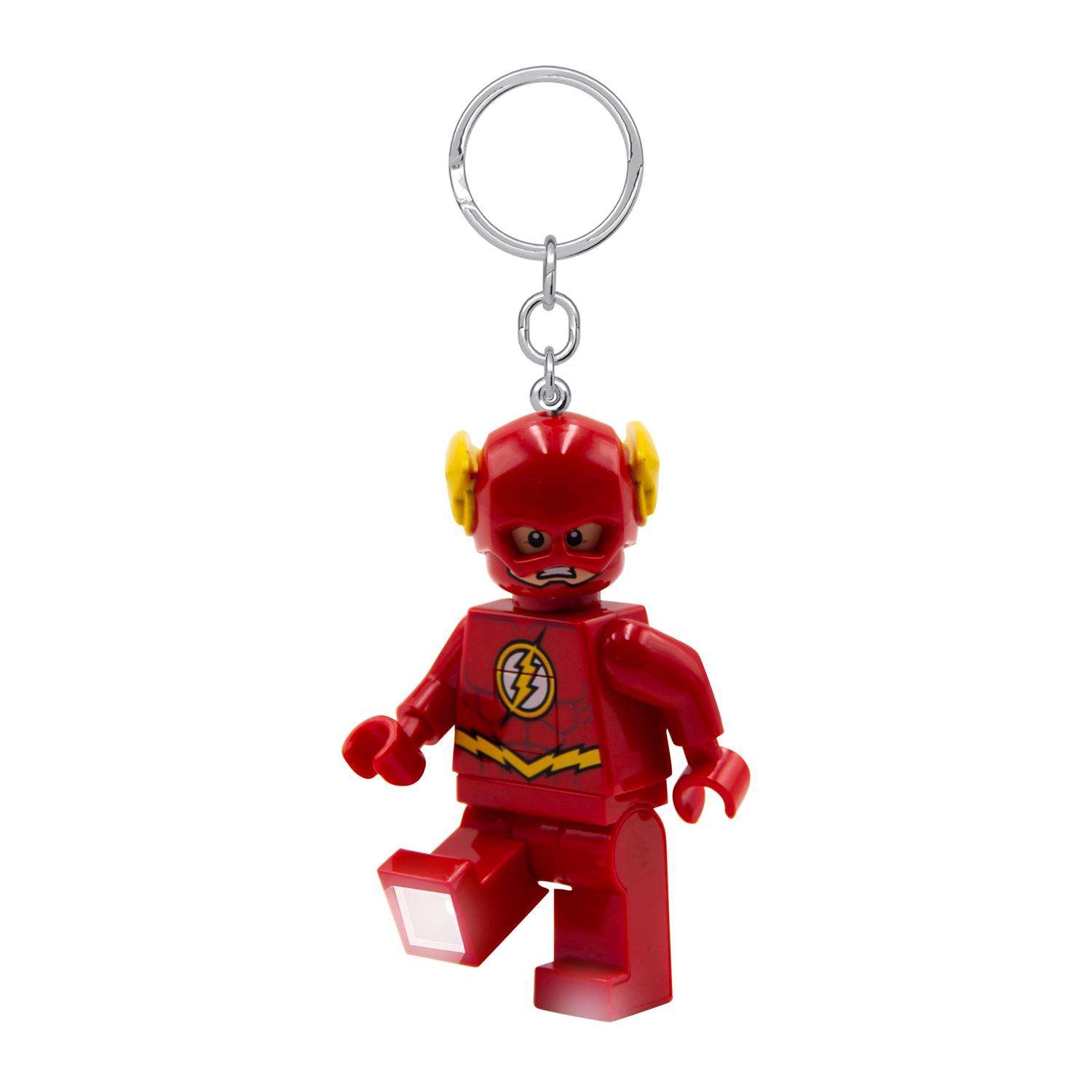 LEGO Plastic Red Yellow DC The Flash Keychain w LED Light Ace