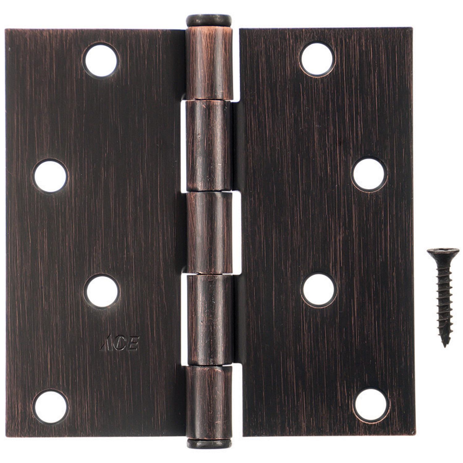 Ace 4 in. L Oil Rubbed Bronze Residential Door Hinge 3 pk - 01-3550-422 - Hardware Accessories  sku 01-3550-422