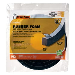 Frost King Black Rubber Foam Weather Seal For Doors and Windows 10 ft. L X 0.57 in.