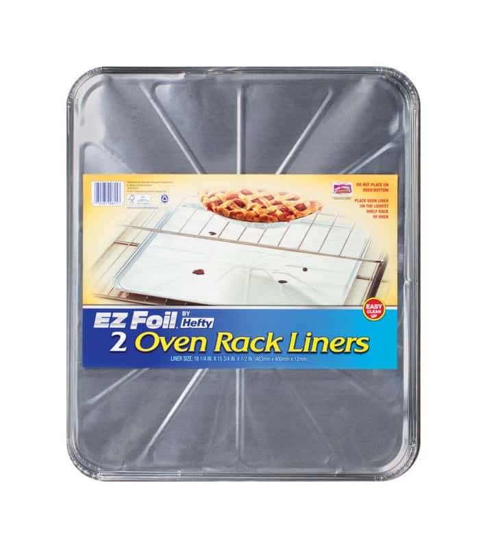2-PACK HEFTY EZ Oven Rack Liner Foil Baking Drip Tray Disposable Pan Bakeware 
