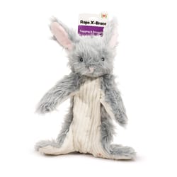 HuggleHounds X-Brace Gray/White Plush Birch Bunny Dog Toy 1 pk