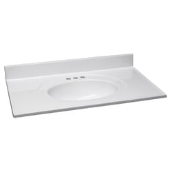 Design House Single Polished White Vanity Top