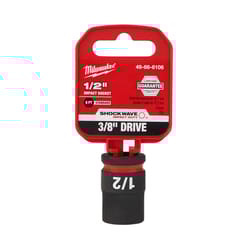 Milwaukee Shockwave 1/2 in. X 3/8 in. drive SAE 6 Point Standard Impact Socket 1 pc
