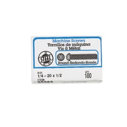 HILLMAN No. 1/4-20 Ga. X 1/2 in. L Combination Round Head Zinc-Plated Steel Machine Screws 100 pk