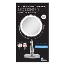 Zadro Next Generation 12.5 in. H X 7.75 in. W LED Vanity Mirror Chrome Silver