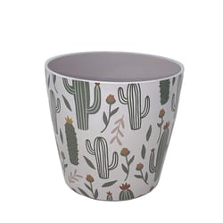 Bamboo Blooms 6.5 in. H X 7 in. D Bamboo Cactus Flower Pot Multicolored